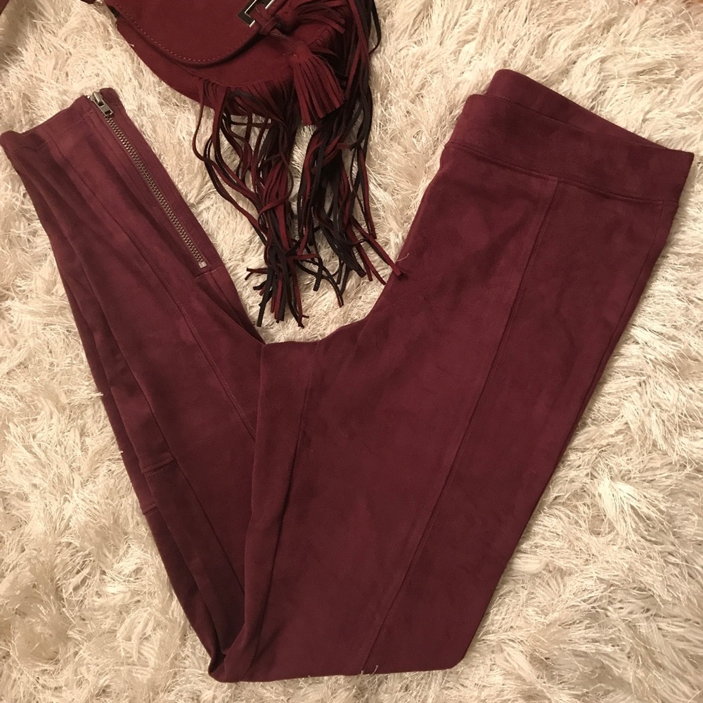Suede leggings